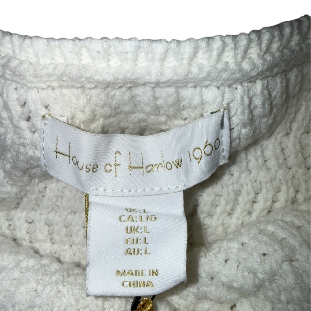House of Harlow 1960 Cream Knit Peplum Tank Top – Size L – NWT - Picture 4 of 7